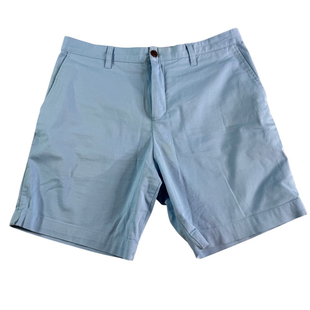Ted Baker London Mens 32R Light Blue Chino Shorts Cotton Lyocell Stretch